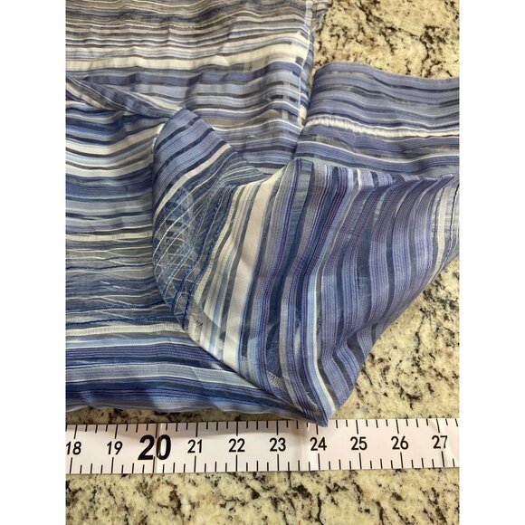 Alfred Dunner Womens Sheer Button Up Shirt 18 Striped Blue White Lightweight - Picture 5 of 6